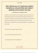 WGU D336 Business of IT Applications EXAM &lpar;2 VERSIONS&rpar; ALL 300 QUESTIONS AND CORRECT ANSWERS LATEST UPDATE THIS YEAR