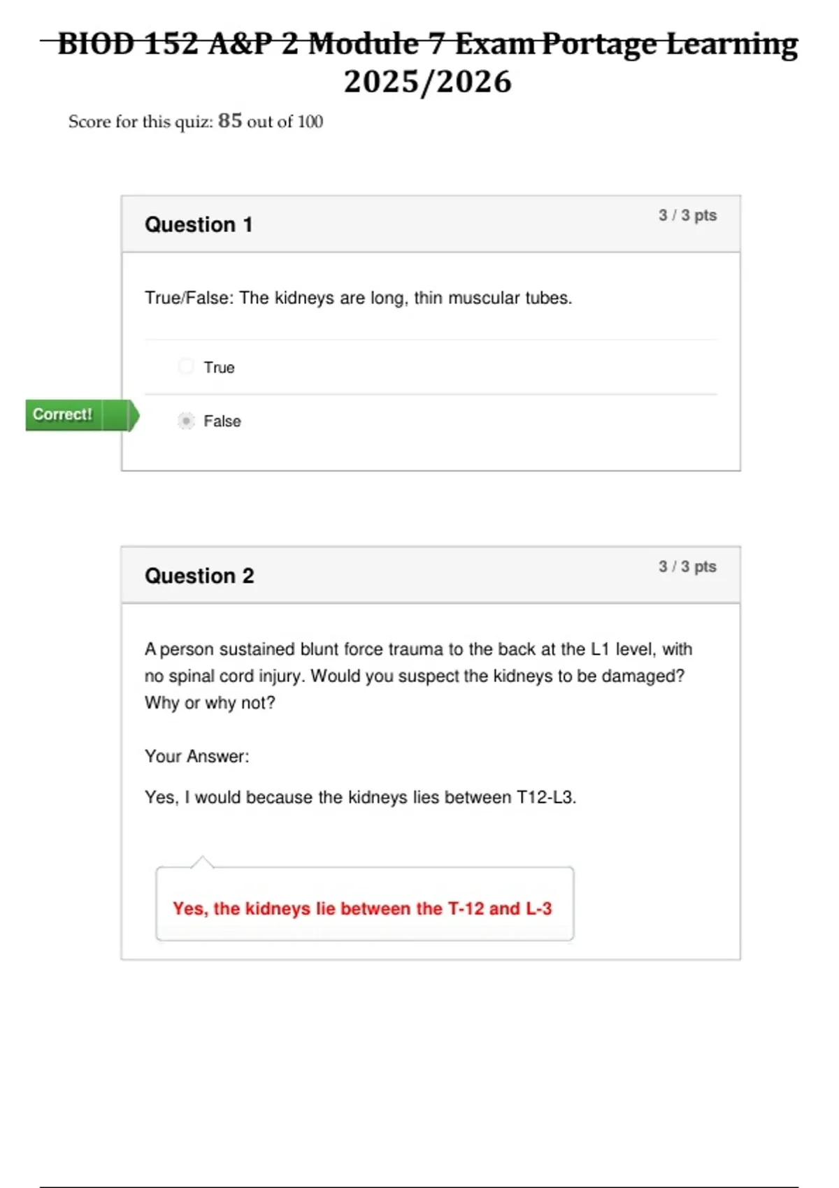 Portage Learning Anatomy & Physiology II (A&P2 / BIOD 152) – Module 7 ...