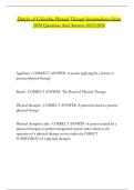 District of Columbia Physical Therapy Jurisprudence Exam 2020 Questions And Answers 2025&sol;2026