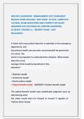HESI RN LEADERSHIP  &sol;MANAGEMENT EXIT EXAM&period;MOST  RECENT EXAM 2025&sol;2026  TEST BANK  ACTUAL COMPLETE  120 REAL EXAM QUESTIONS AND CORRECT DETAILED  ANSWERS WITH RATIONALES &lpar;VERIFIED ANSWERS&rpar;  ALREADY GRADED A&plus; &sol; NEWEST EXAM &sol; JUST                    RELEASED