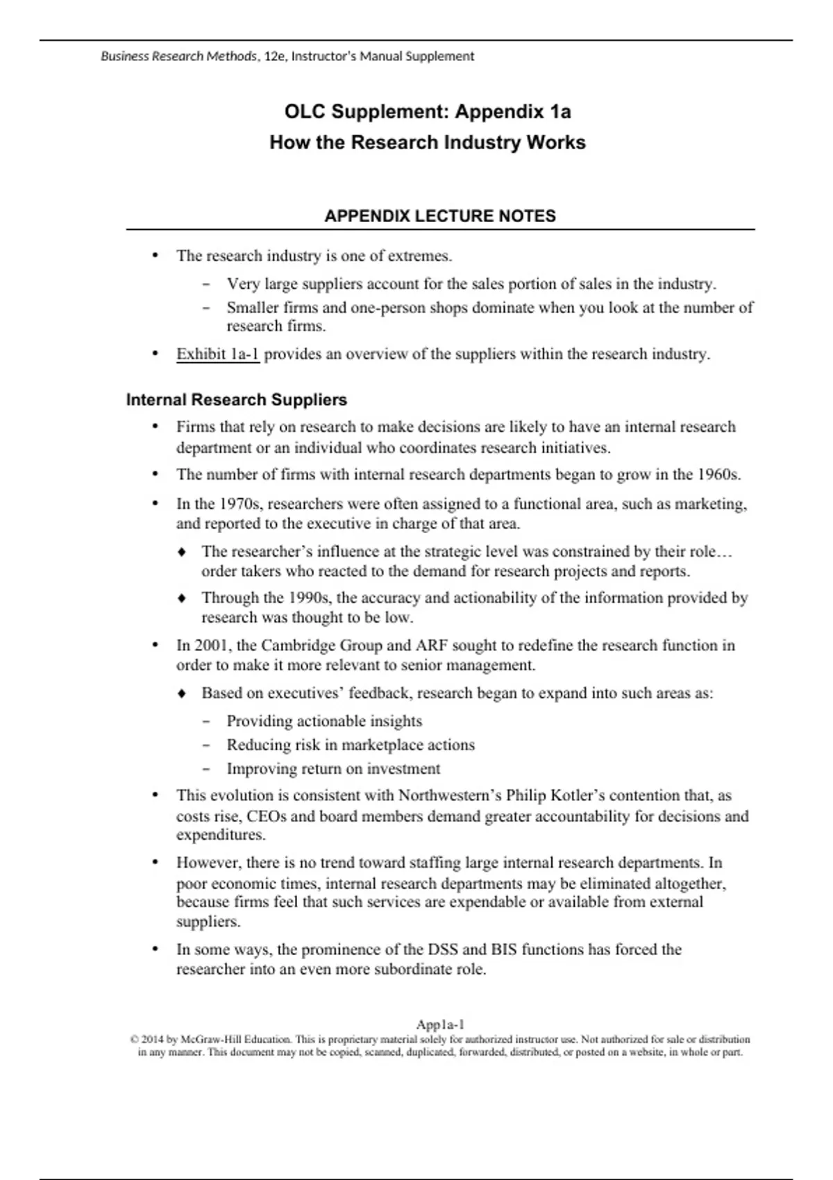Summary solutions manual, textbook answers: Business Research Methods ...