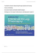 Test Bank for Abrams' Clinical Drug Therapy&colon; Rationales for Nursing Practice 13th Edition  by Geralyn Frandsen and Sandra Smith Pennington &vert;All Chapters &lpar;1-61&rpar; &vert; Expert Verified Answers with Rationales &vert; Graded A&plus;