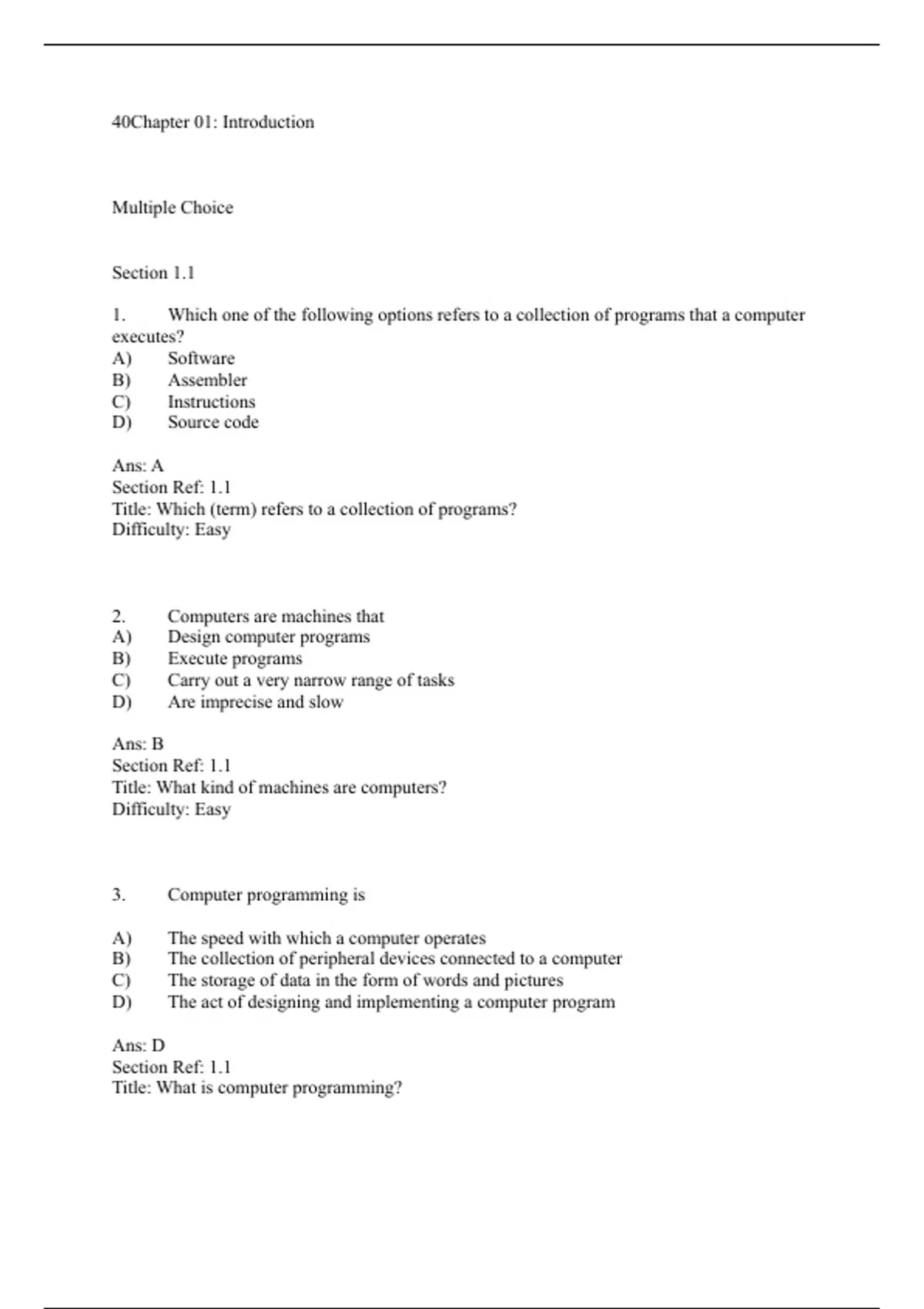 practice test bank questions, final exam : C++ for Everyone,Horstmann ...