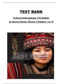Test Bank &ndash; Cultural Anthropology&comma; 11th Edition by Serena Nanda & Richard L&period; Warms &vert; Complete Chapters 1&ndash;15