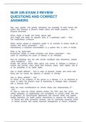 NUR 105 EXAM 2 REVIEW QUESTIONS AND CORRECT ANSWERS