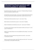Volleyball Final Exam questions well answered graded A&plus; 2025&sol;2026