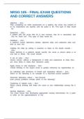 NRSG 105 - FINAL EXAM QUESTIONS AND CORRECT ANSWERS