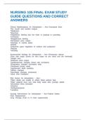 NURSING 105 FINAL EXAM STUDY GUIDE QUESTIONS AND CORRECT ANSWERS