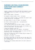 NURSING 105 FINAL EXAM REVIEW QUESTIONS AND CORRECT ANSWERS