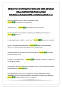CBIS RETEST STUDY&vert;QUESTIONS AND 100&percnt; CORRECT WELL DETAILED ANSWERS&vert;LATEST UPDATE&excl;&excl;&excl;&excl;&excl;2026&vert;GUARANTEED PASS&vert;GRADED A&plus;