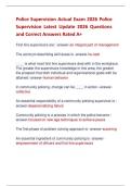 Police Supervision Actual Exam 2026 Police  Supervision Latest Update 2026 Questions  and Correct Answers Rated A&plus; 