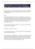 Global Health Final Exam questions with 100&percnt; correct answers 2025&sol;2026