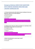 Emergency Medicine SAEM Study Questions with Verified Answers 2025