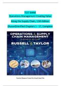 Test Bank For Operations Management Creating Value Along the Supply Chain&comma; 11th Edition &lpar;Russell&rpar; ISBN&colon;9781119905677&comma; Verified Chapters 1 - 17