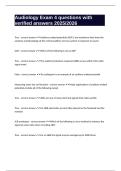 Audiology Exam 4 questions with verified answers 2025&sol;2026