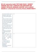 NR 442 community health TEST BANK EXAM 2 NEWEST  VERSION 2026-2027 COMPLETE 300 QUESTIONS AND  CORRECT DETAILED ANSWERSVERIFIED 100&percnt; ALREADY  GRADED A&plus; &lpar;Chamberlain University-Illinois&rpar; BRAND NEW&excl;&excl;&excl;&excl;