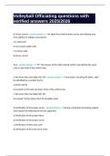 Volleyball Officiating questions with verified answers 2025&sol;2026
