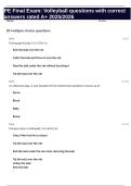 PE Final Exam&colon; Volleyball questions with correct answers rated A&plus; 2025&sol;2026
