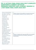 PNC 121 ACTUAL FINAL EXAM 2026-2027COMPLETE  QUESTIONS & CORRECT DETAILED  ANSWERSVERIFIED 100&percnt; ALREADY GRADED A&plus;  TEST BANK FINAL EXAM 2026-2027 