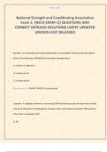 National Strength and Conditioning Association Exam 1- &lpar;NSCA EXAM 1&rpar;&rpar; QUESTIONS AND CORRECT DETAILED SOLUTIONS LATEST UPDATED VERSION JUST RELEASED