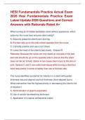 HESI Fundamentals Practice Actual Exam  2026 Hesi Fundamentals Practice Exam  Latest Update 2026 Questions and Correct  Answers with Rationale Rated A&plus; 