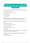 NSG 120 Nursing Pathophysiology ACTUAL EXAM 2026&sol;2027&colon; 100&percnt; Verified Questions & Correct Answers