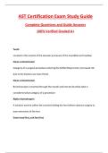 AST Certification Exam Study Guide &lpar;Latest 2026&sol;2027 Update&rpar; Complete Questions and Guide Answers&comma; 100&percnt; Verified Graded A&plus;