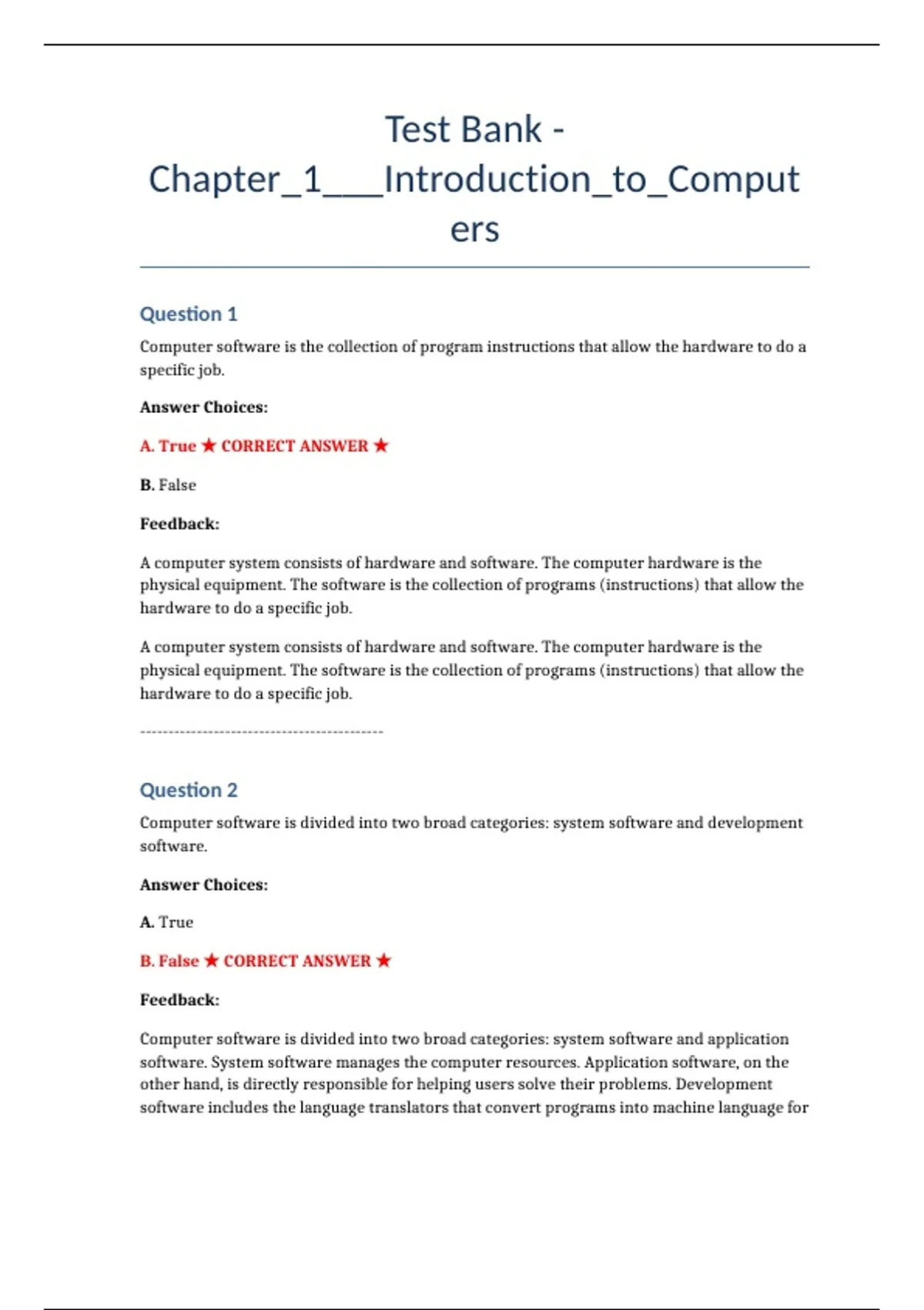 practice test bank questions, final exam : Computer Science A ...
