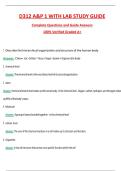 D312 A&P 1 with Lab Study Guide 2026 &vert;Complete Questions and Guide Answers&comma; 100&percnt; Verified Graded A&plus;