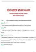 EPIC OR350 Study Guide 2026 &vert;Complete Questions and Guide Answers&comma; 100&percnt; Verified Graded A&plus;