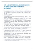 ATI - ADULT MEDICAL SURGICAL NGN B QUESTIONS AND CORRECT ANSWERS