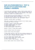 NURSE 105 QUESTIONS AND CORRECT ANSWERS