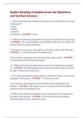 Kaplan Reading Complete Exam Set Questions  and Verified Answers