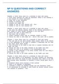 NP IV QUESTIONS AND CORRECT ANSWERS
