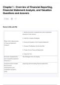 Chapter 1 - Overview of Financial Reporting&comma; Financial Statement Analysis&comma; and Valuation Questions and Answers