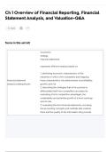 Ch 1 Overview of Financial Reporting&comma; Financial Statement Analysis&comma; and Valuation-Q&A