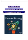 Solution Manual for Personal Finance&comma; 14th Edition by E&period; Thomas Garman&comma; Raymond E Forgue&comma; ISBN&colon;9780357901496 Chapters 1 - 17&comma; Complete