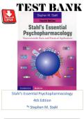 FULL TEST BANK &vert; Stahl&rsquo;s Essential Psychopharmacology 4th Edition by Stephen M&period; Stahl &vert; Complete Chapter-by-Chapter MCQs With Correct Answers & Detailed Rationales &vert; Neuroscientific Basis & Practical Applications of Psychotropic Drugs &lpar;2026 Updated&rpar;
