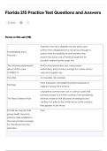 Florida 215 Practice Test Questions and Answers