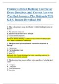 Florida Certified Building Contractor Exams Practice Questions And Correct Answers &lpar;Verified Answers&rpar; Plus Rationales 2026 Q&A &vert; Instant Download Pdf