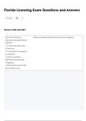 Florida Licensing Exam Questions and Answers