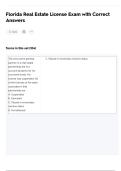 Florida Real Estate License Exam with Correct Answers