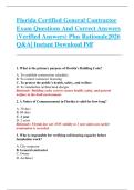 Florida Certified General Contractor  Exam Questions And Correct Answers  &lpar;Verified Answers&rpar; Plus Rationale2026  Q&A&vert; Instant Download Pdf