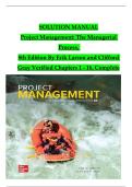 Full Solution Manual &ndash; Project Management&colon; The Managerial Process 8th Edition&comma; by Erik W&period; Larson & Clifford F&period; Gray ISBN&colon;9781260570434 All Chapters 1 - 16&comma; Complete