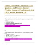 Florida Demolition Contractor Exam  Questions And Correct Answers  &lpar;Verified Answers&rpar; Plus Rationale2026  Q&A&vert; Instant Download Pdf