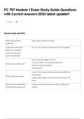 PC 707 Module 1 Exam Study Guide Questions with Correct Answers 2025 latest update&excl;&excl;