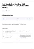Fortis Microbiology Final Exam 2025 COMPREHENSIVE EXAM QUESTIONS AND ANSWERS