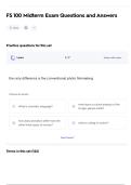 FS 100 Midterm Exam Questions and Answers