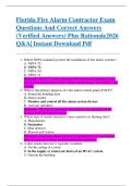 Florida Fire Alarm Contractor Exam  Questions And Correct Answers  &lpar;Verified Answers&rpar; Plus Rationale2026  Q&A&vert; Instant Download Pdf  