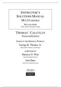 Solution Manual Multivariable for Thomas' Calculus 12th Edition